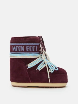 Boty Icon Low z burgundského semiše
