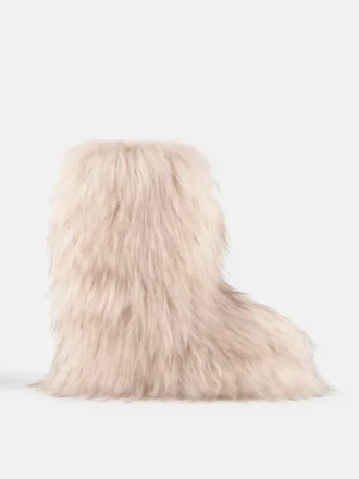 Boty Jacquemus + Moon Boot Icon Yeti Mid v krémové barvě