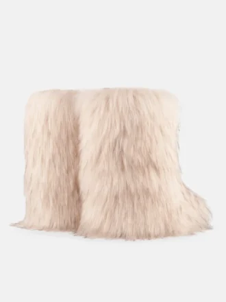 Boty Jacquemus + Moon Boot Icon Yeti Mid v krémové barvě