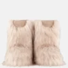 Boty Jacquemus + Moon Boot Icon Yeti Mid v krémové barvě