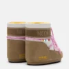 Moon Boot X Guest in Residence Icon Low Honey & White Sand Beaded Suede Kotníkové boty