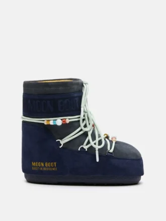 Moon Boot X Guest in Residence Icon Low Midnight & Grey Beaded Suede Kotníkové boty