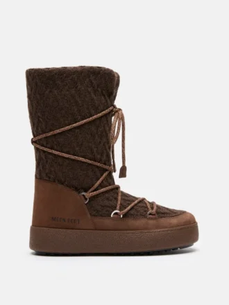 Pletené boty Moon Boot X Guest in Residence Ltrack Cocoa