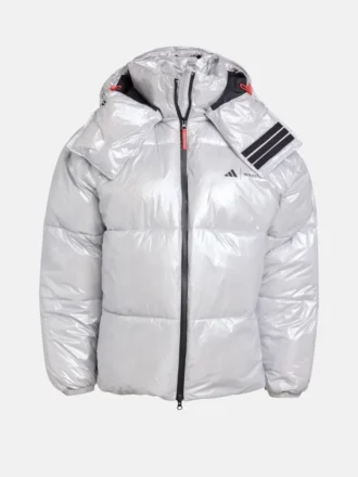 Stříbrná péřová bunda Adidas X Moon Boot Stříbrná péřová bunda Adidas X Moon Boot